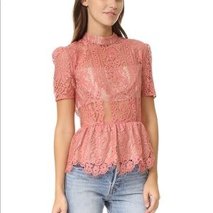 pink lace top that shows just a hint of skin